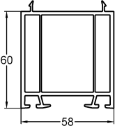 Профиль расширителя 60 мм (58 рама)